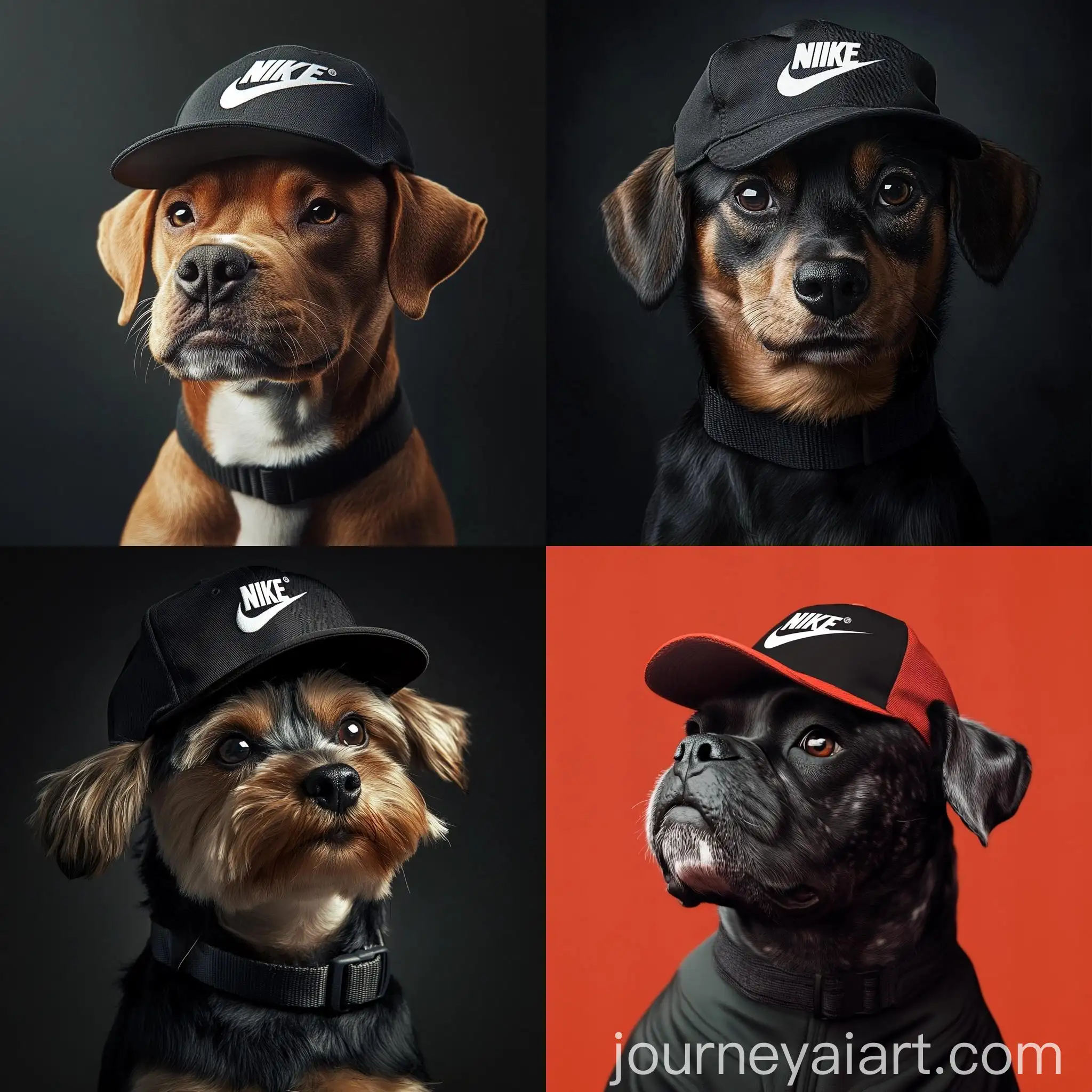 Stylish-Dog-Wearing-Nike-Hat-in-Urban-Setting