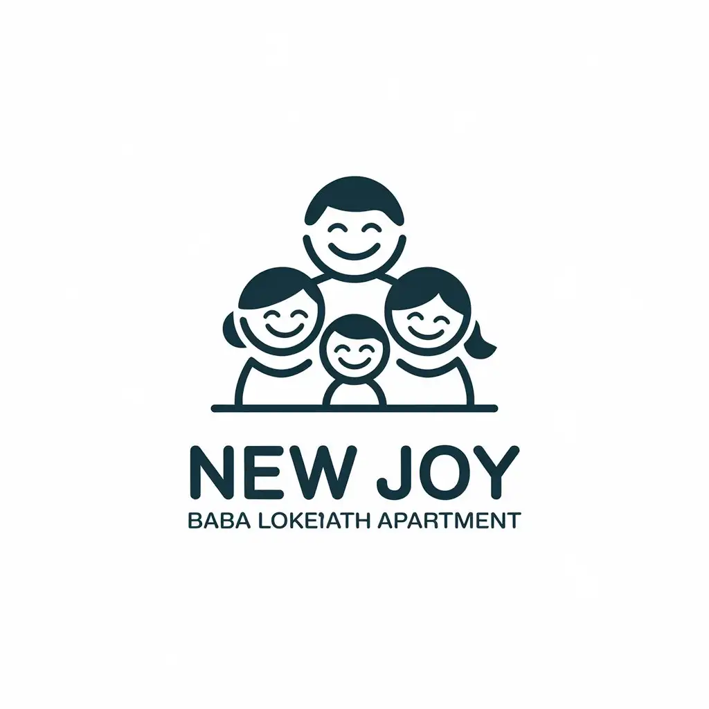 LOGO Design for New Joy Baba Lokenath Apartment Happy Family Theme with Modern and Clean Design