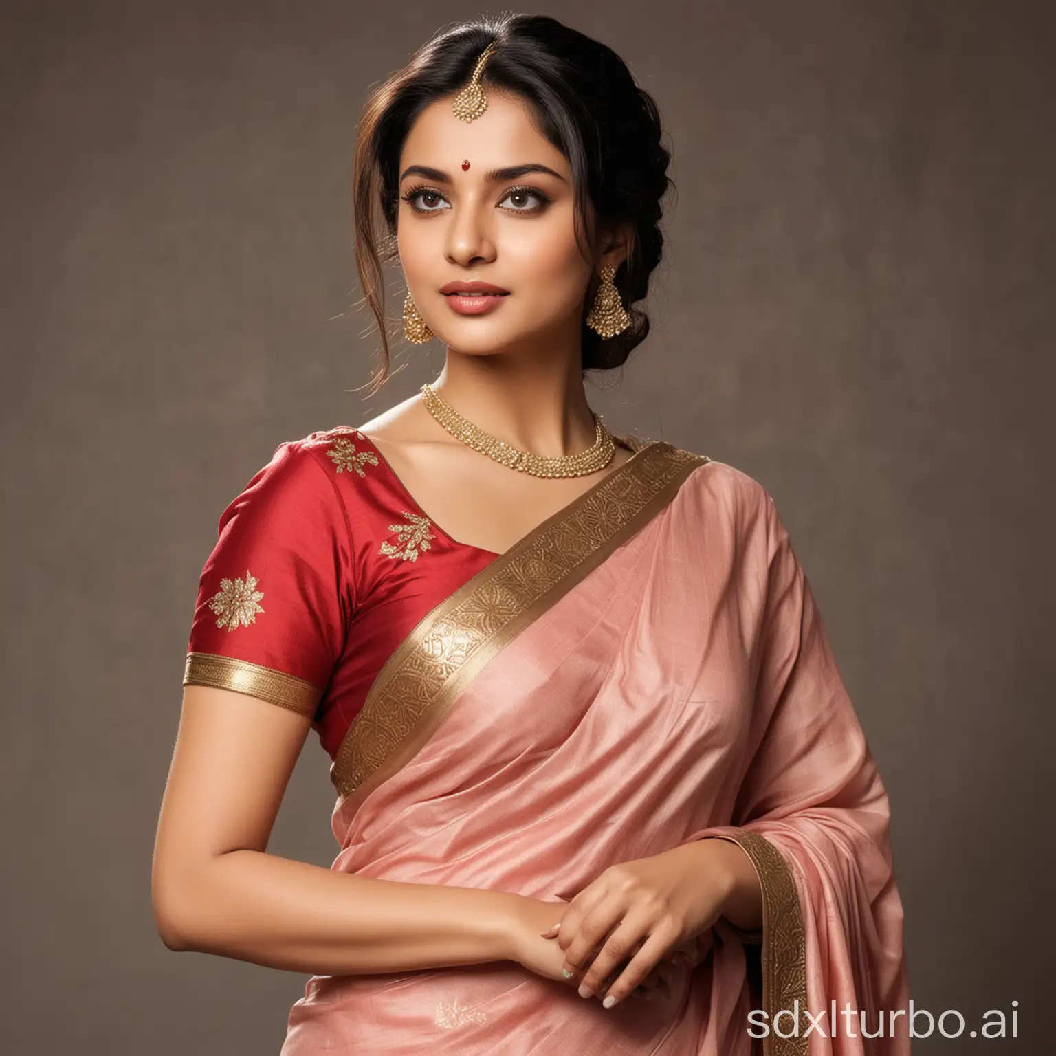 Stunning-Indian-Bollywood-Actress-Elegantly-Dressed-in-a-Traditional-Saree