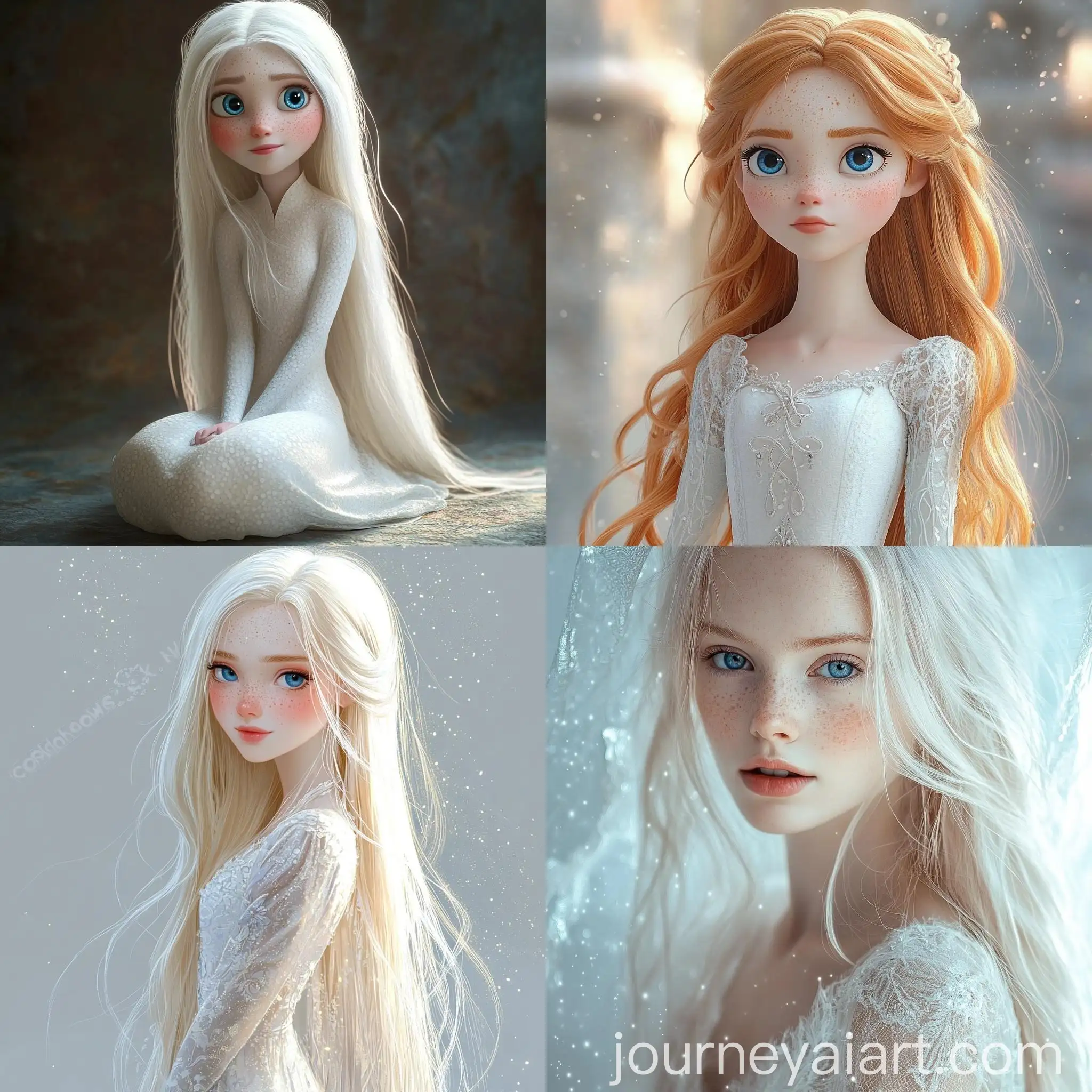 Albino-Girl-with-Long-Hair-in-White-Animated-Dress