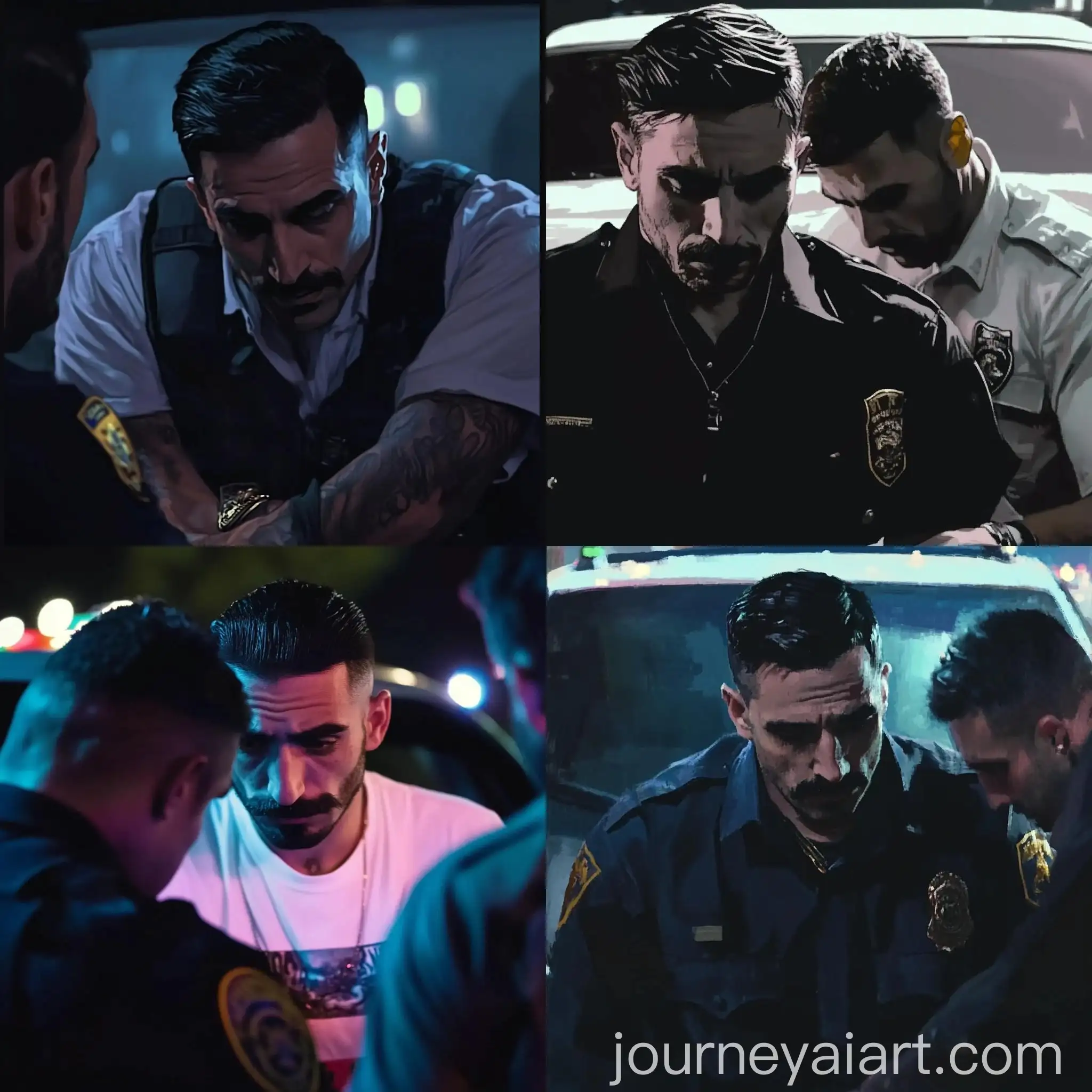 Police-Officers-Restraining-Suspect-Against-Car-in-Tense-Moment