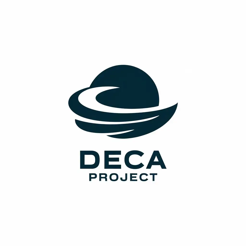 a vector logo design,with the text "DECA PROJECT", main symbol:air,Moderate,clear background