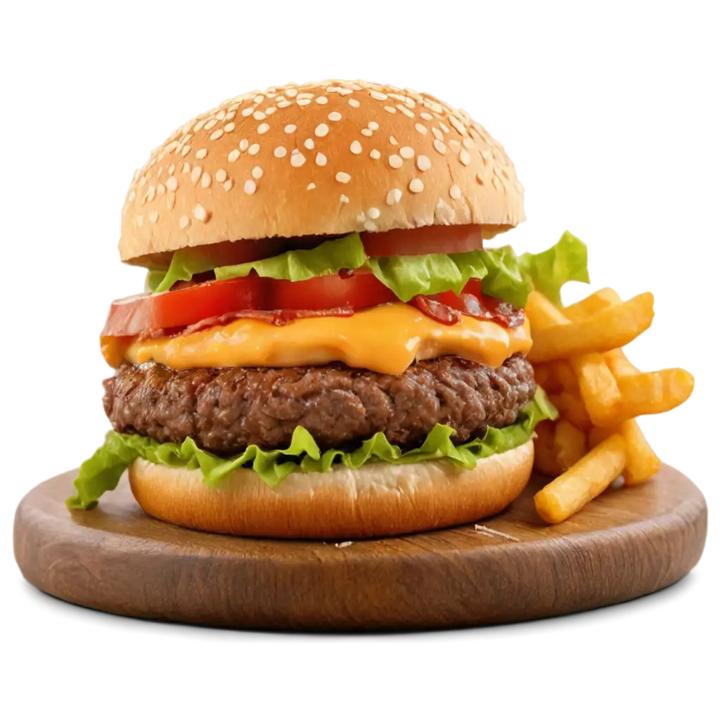 Delicious-Burger-CloseUp-PNG-Image-with-Grilled-Beef-Melted-Cheese-and-Crispy-Bacon-Perfect-for-Food-Promotions