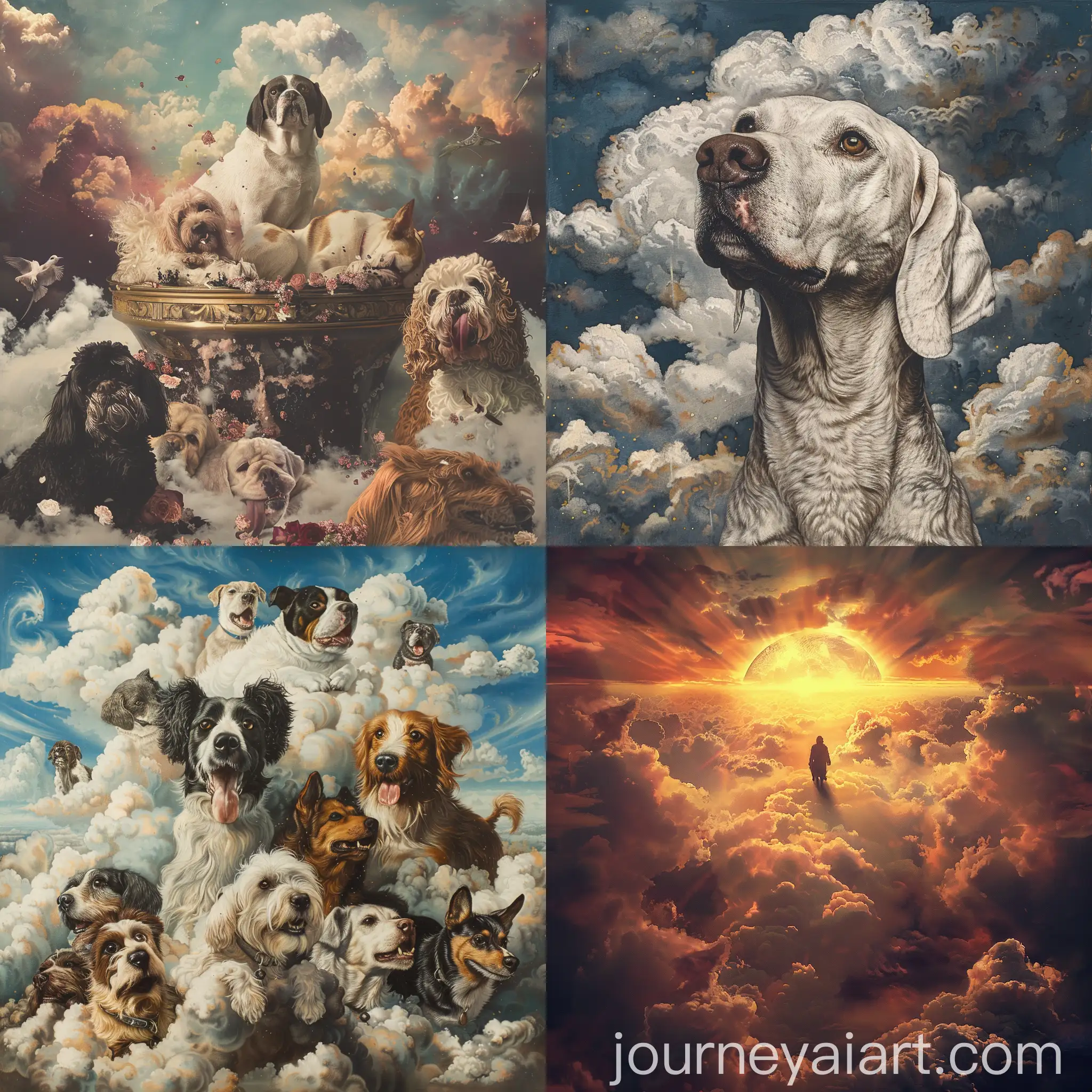 Dogs-Playing-in-Heavenly-Landscape