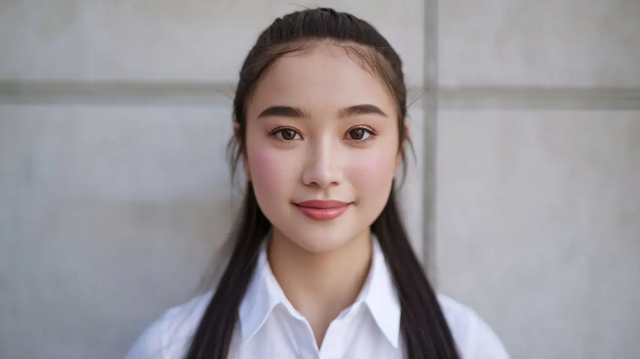 Young-Chinese-Woman-with-Round-Face-and-Natural-Beauty-Frontal-Portrait-in-Soft-Light