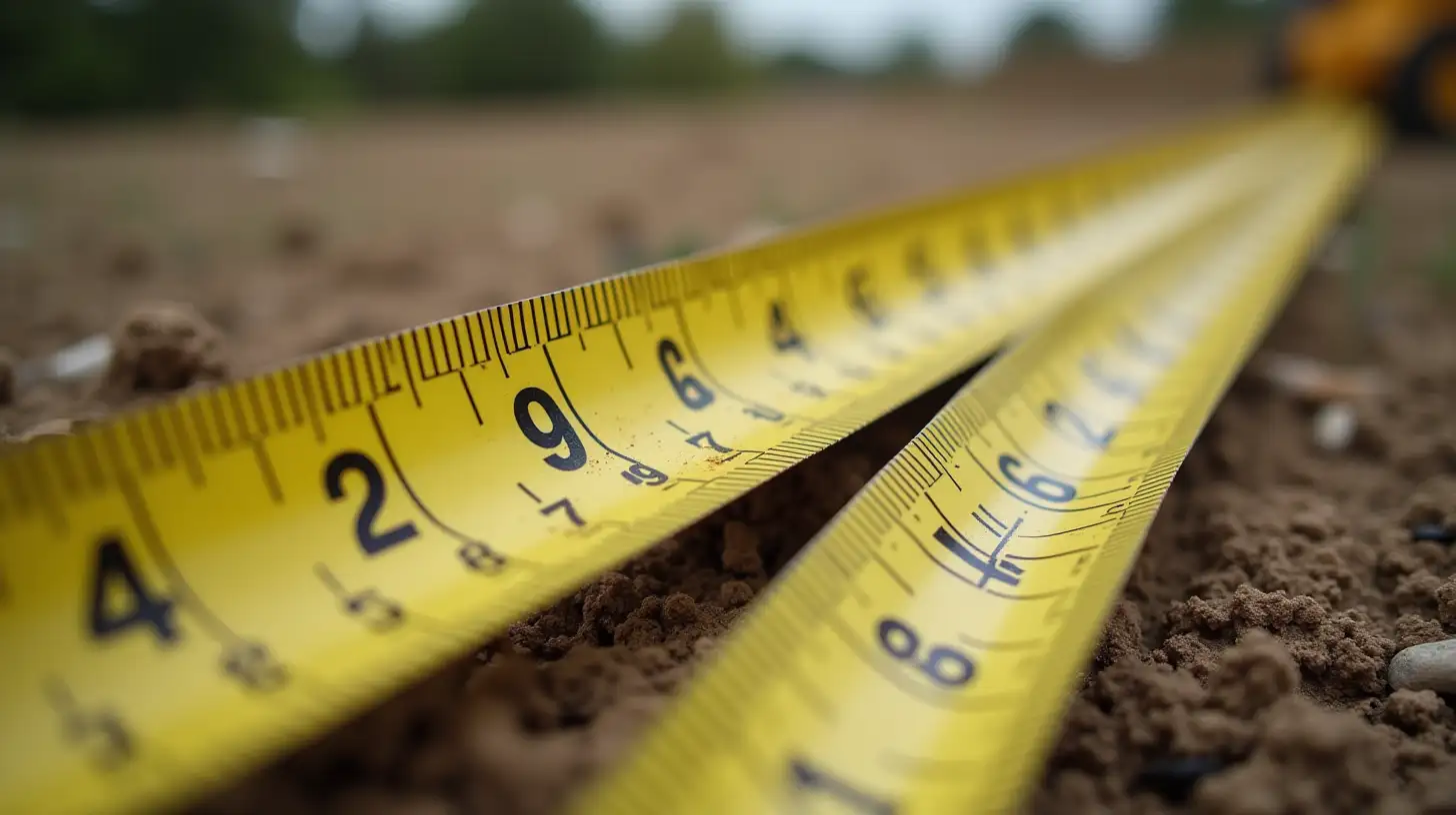 CloseUp of a Measuring Line for Land Surveying