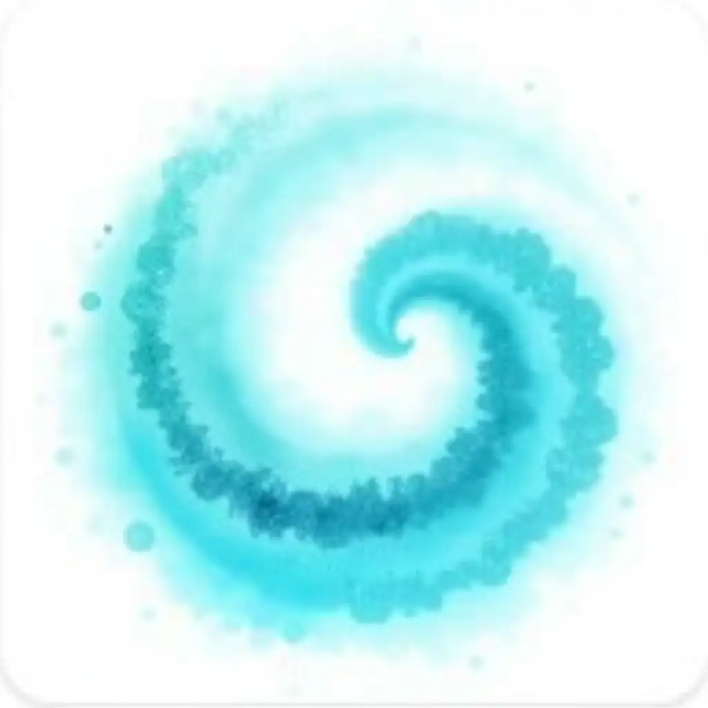 Magnificent Aqua Watercolor Swirl Icon