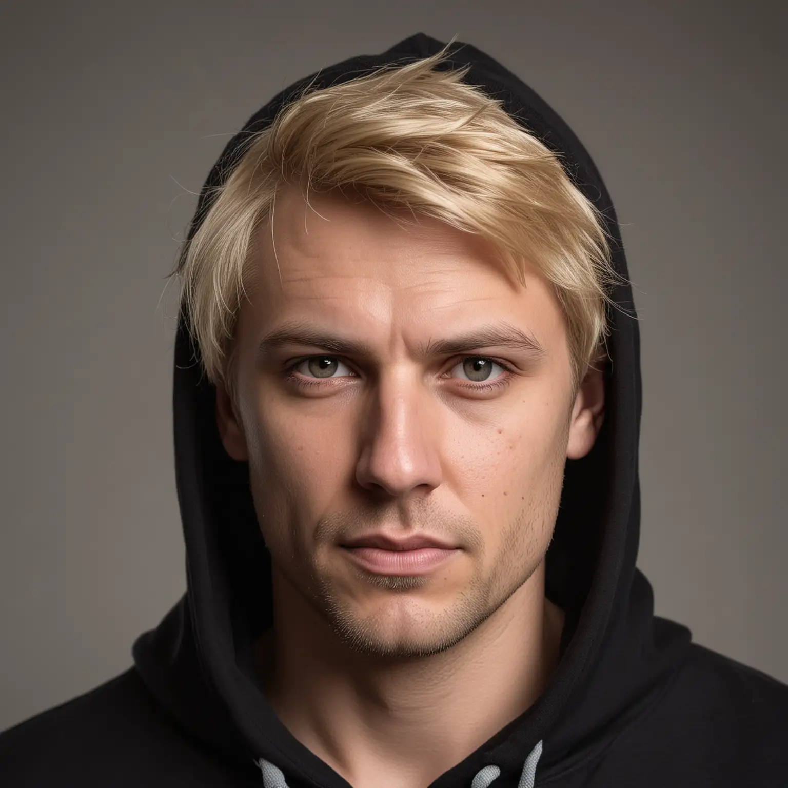 Serious 33YearOld Man Portrait in Black Hoodie by Lee Jeffries