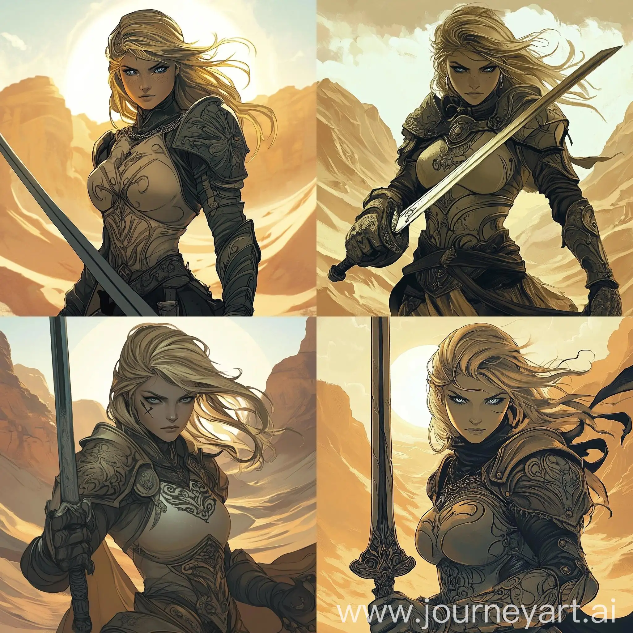 Dark-Paladin-Girl-with-Sword-in-Sandy-Mountain-Landscape