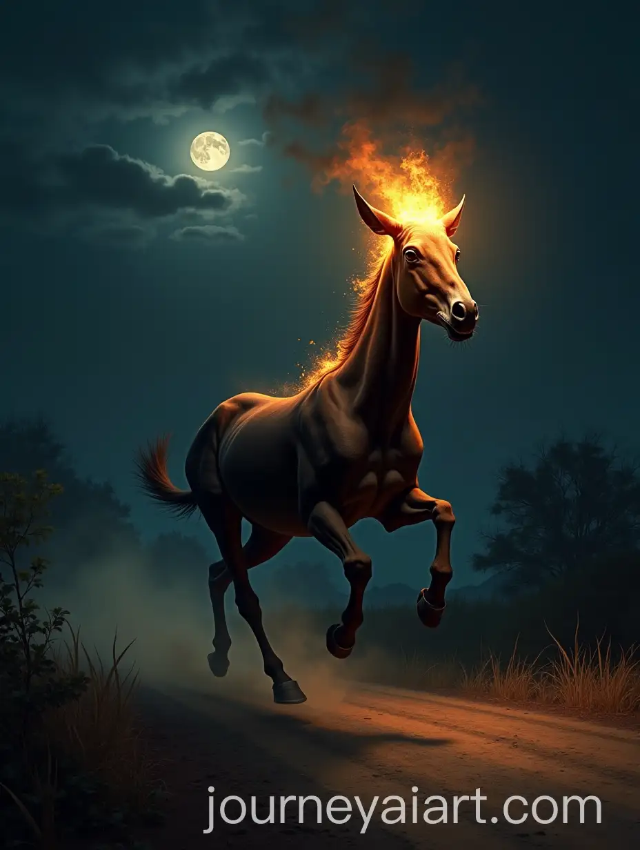 Headless-Mule-Galloping-Through-a-Mysterious-Night-Field