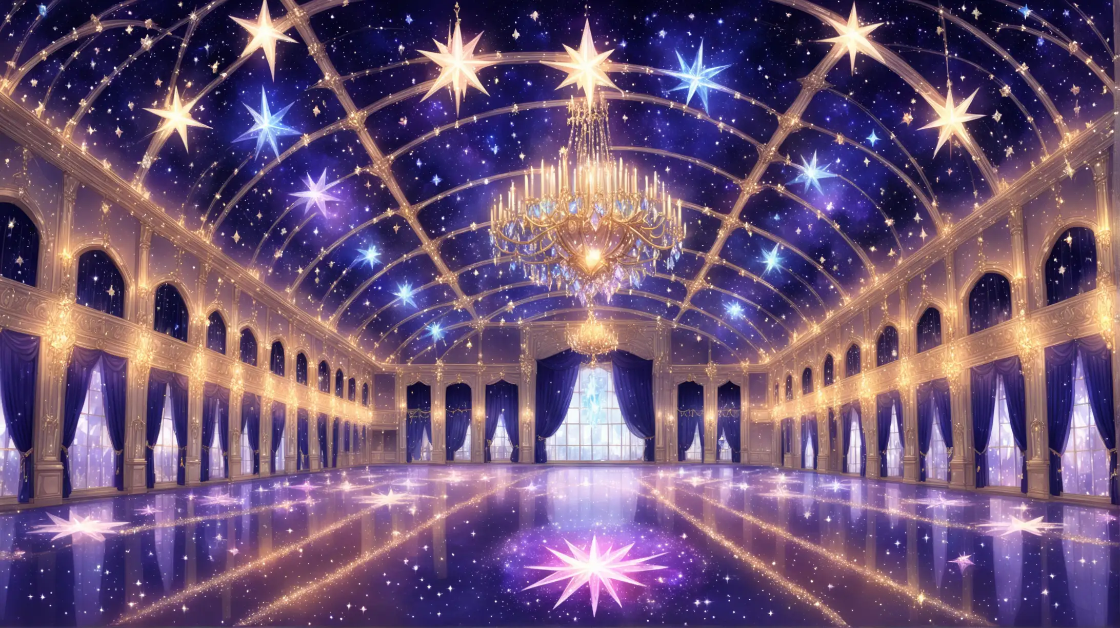 Enchanted Ballroom with Celestial Decor Magical School Setting