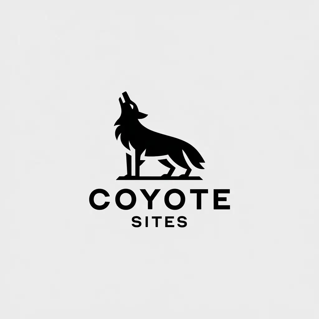 LOGO Design for Coyote Sites Minimalistic Wolf Symbol for Technology Industry with Clear Background