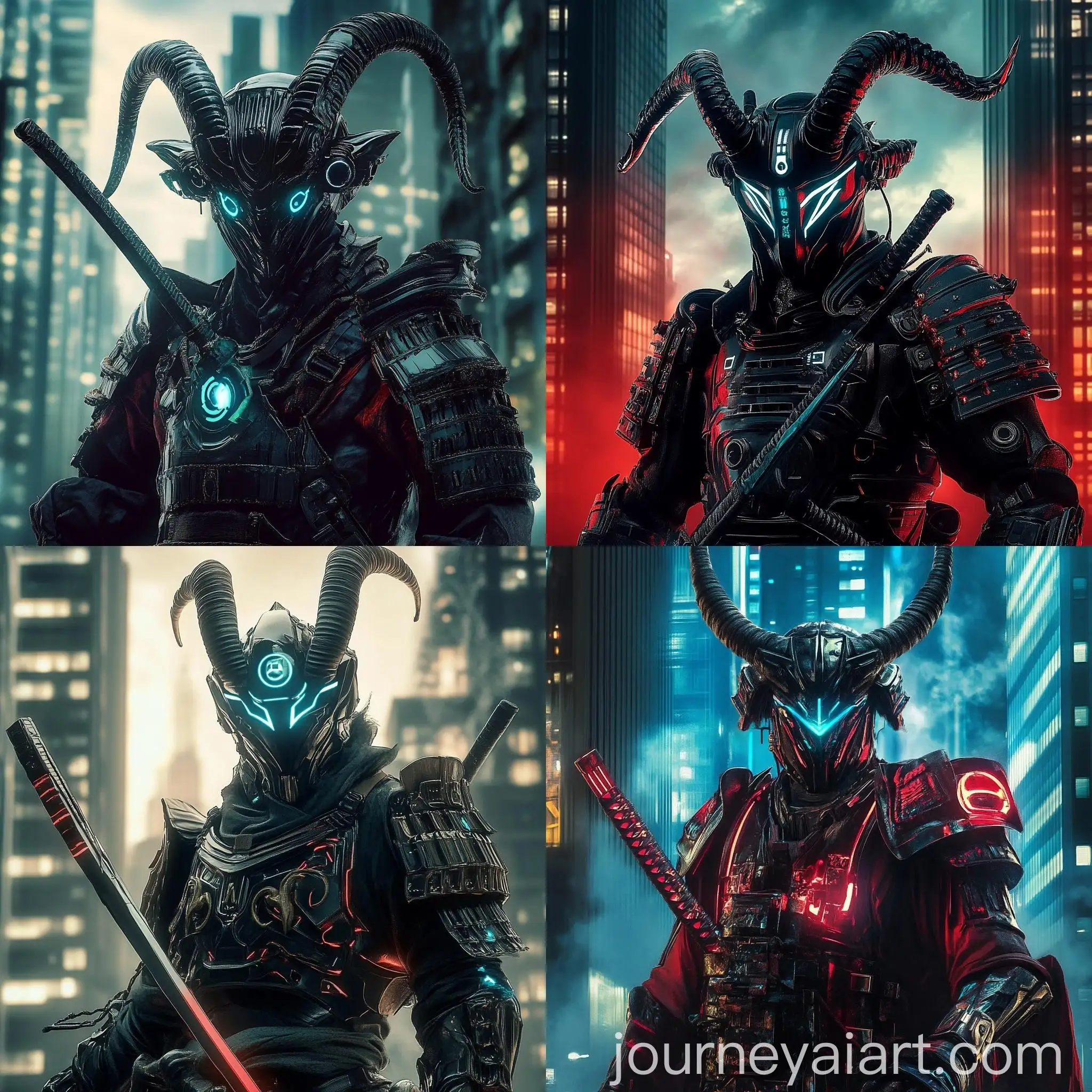Cyberpunk-Samurai-in-Goat-Armor