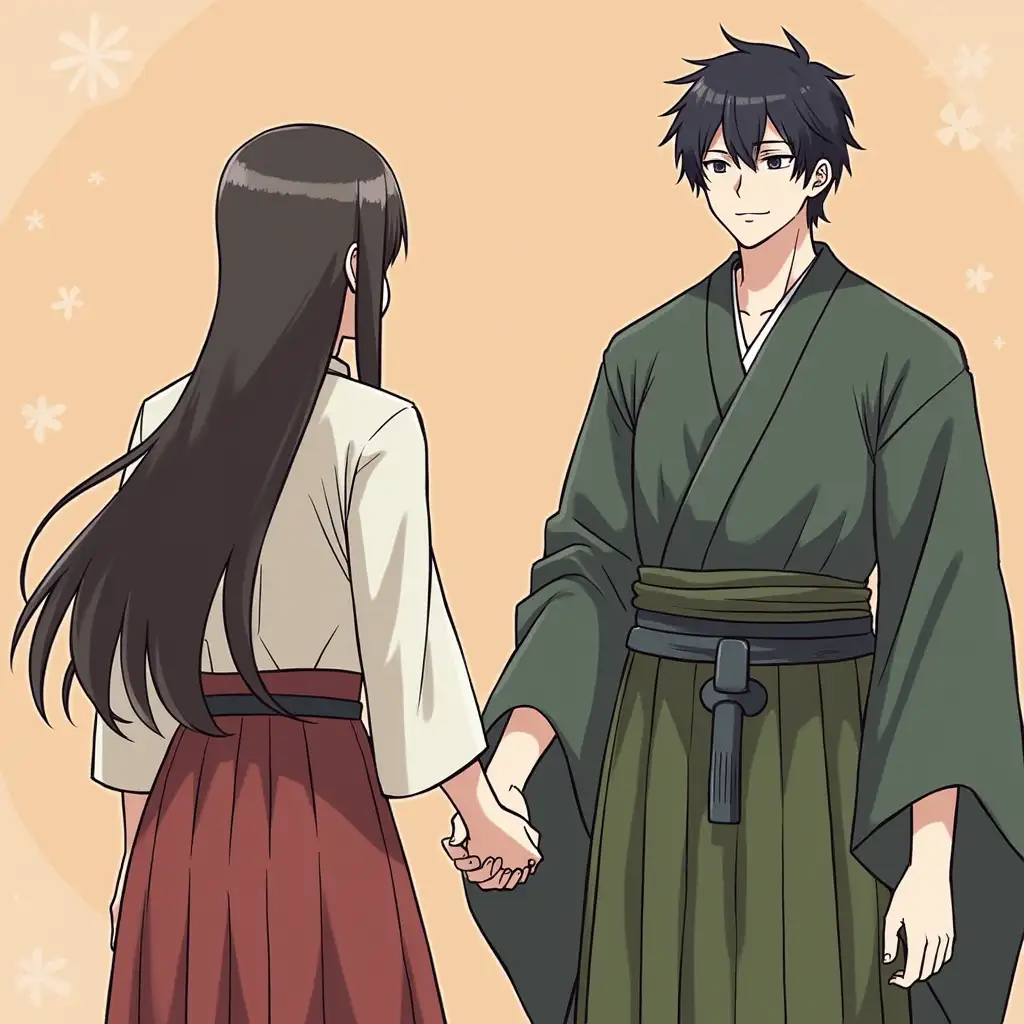 I am standing before Tanjiro Kamado and we are holding hands