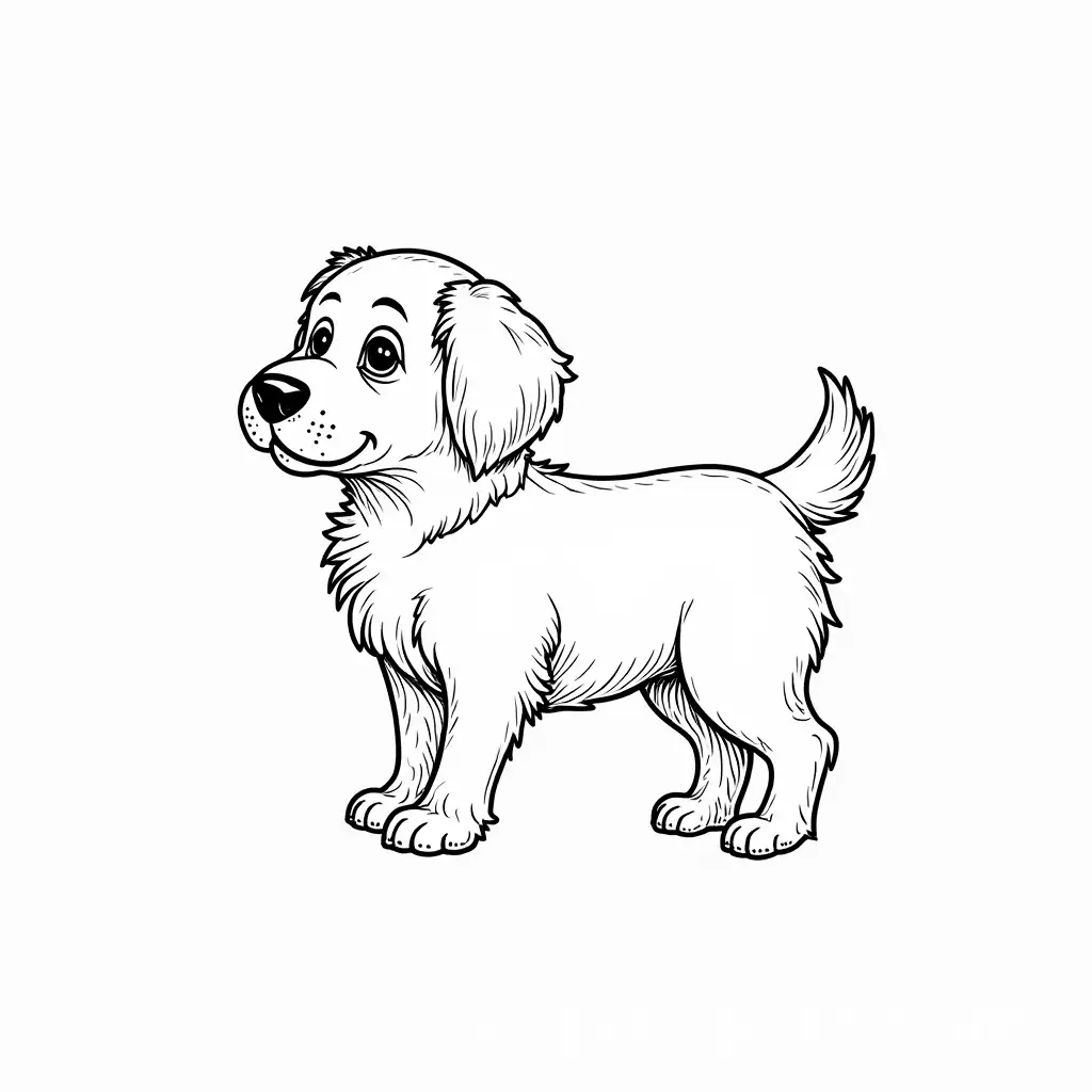 Kids-Coloring-Pages-Featuring-a-Dog-in-Vintage-Advertisement-Style