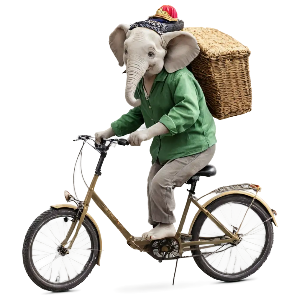 Elephant riding bike