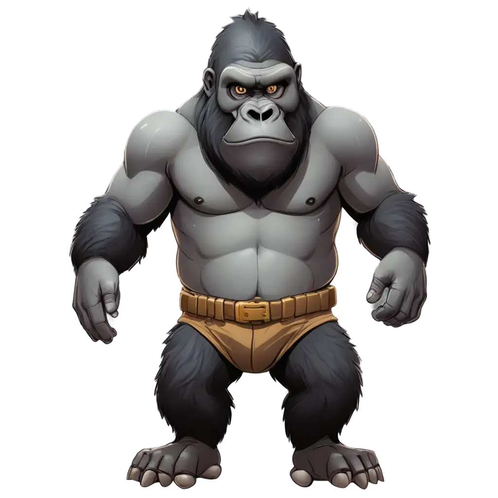 Gorilla-Commando-PNG-Image-in-2D-Cartoon-Style-High-Quality-and-Versatile