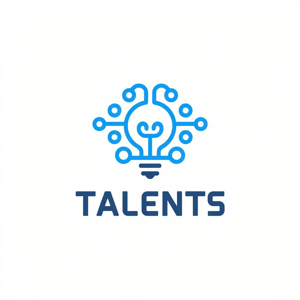 a vector logo design,with the text "Talents", main symbol:Artificial intelligence,Moderate,be used in Technology industry,clear background