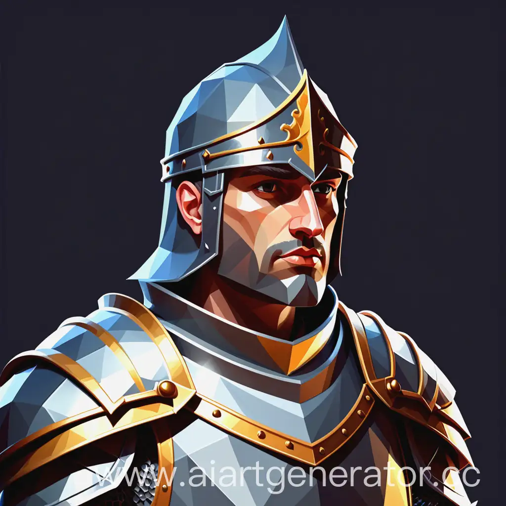 Low-Poly-Art-Paladin-Knight-with-Masculine-Features-Cartoon-Illustration