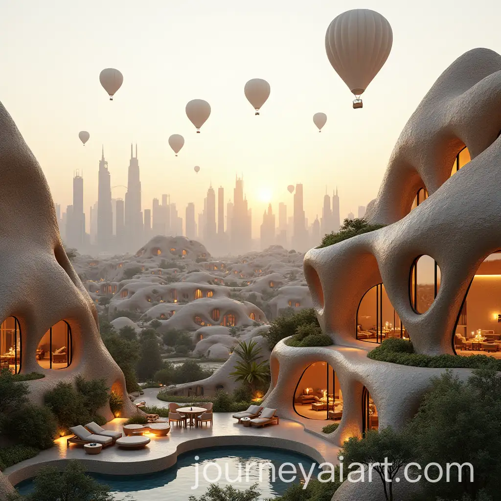 Futuristic-Dubai-Downtown-Skyline-with-Organic-RockLike-Buildings-and-Desert-Harmony
