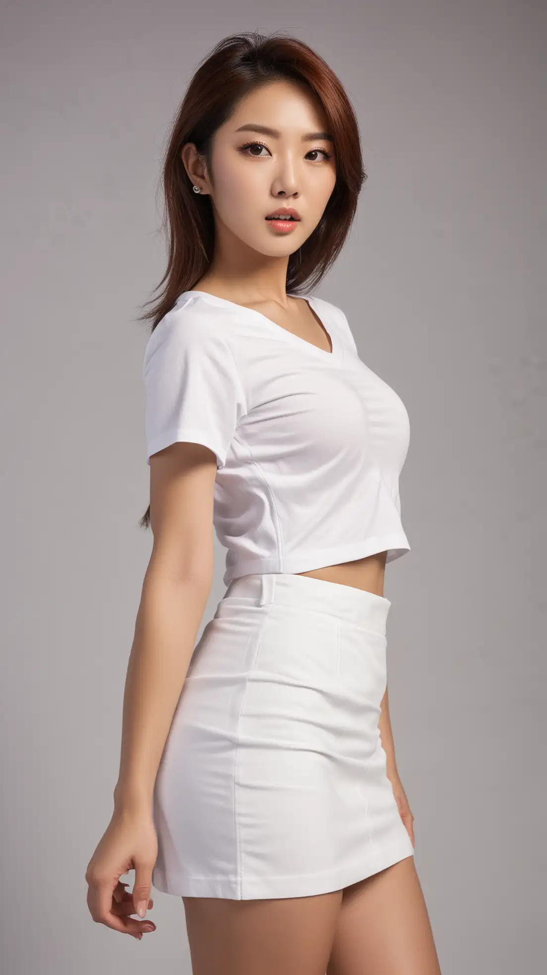 Vibrant-Fashion-Photoshoot-of-a-Korean-Queen-in-White-Crop-Top-and-Miniskirt