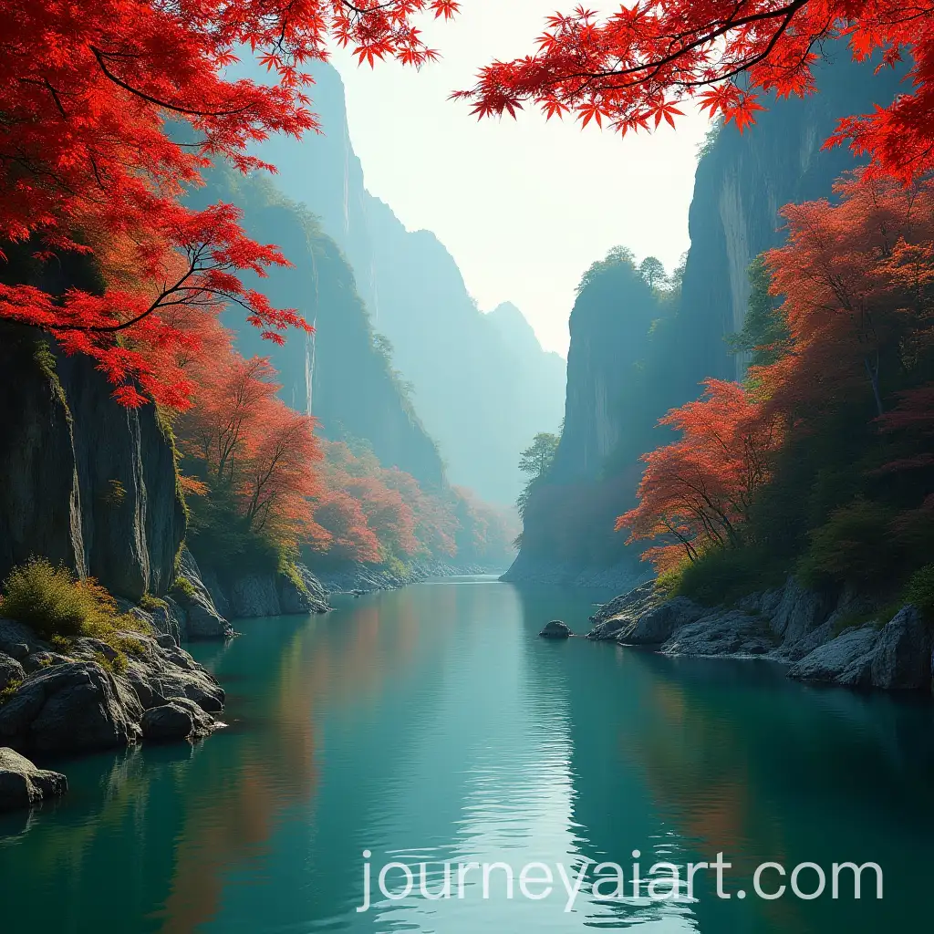 Yangtze-River-Gorges-with-Emerald-Waters-and-Red-Maple-Leaves
