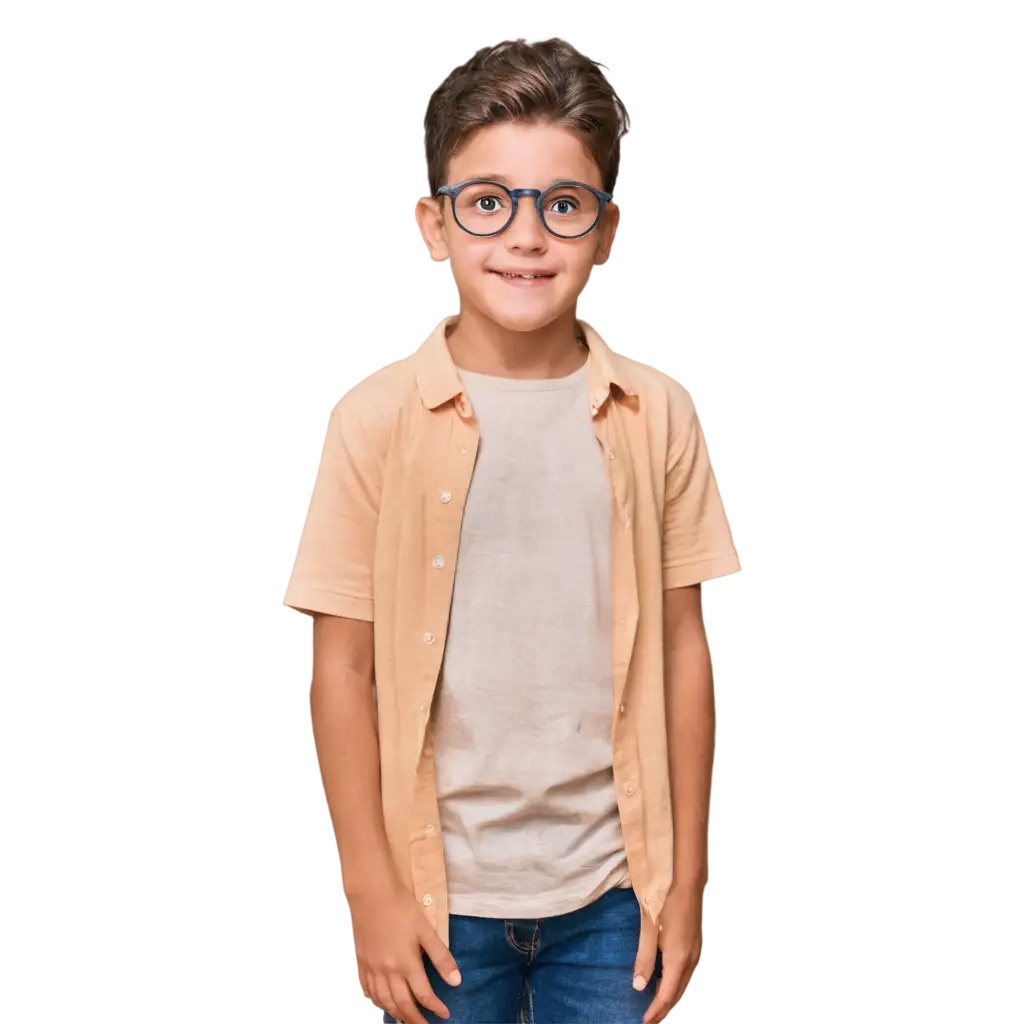 child wearing a thick spectacles