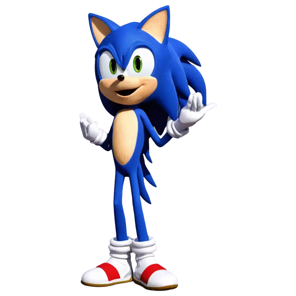 Cartoon-Sonic-Jumping-Hands-Up-PNG-HighQuality-Transparent-Image-for-Creative-Projects