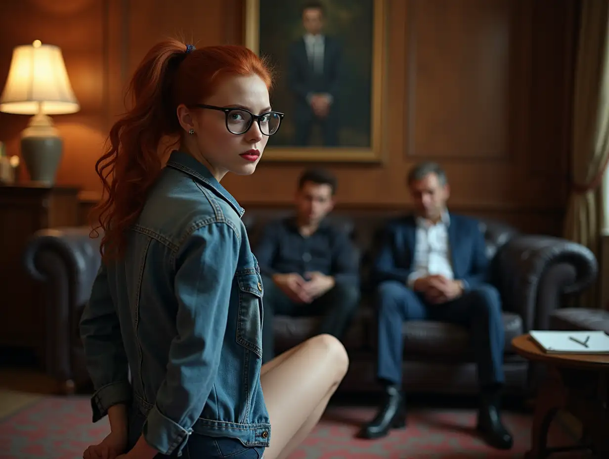 18YearOld-Parliamentary-Assistant-in-Deputys-Office-with-Ghostly-Reflection-and-Observing-Deputies