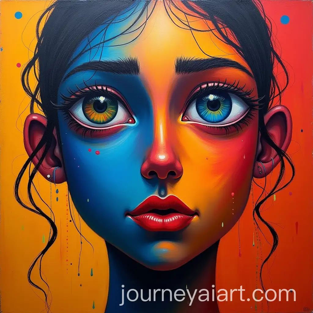 Abstract-Portrait-with-Vivid-Colors-and-Asymmetrical-Face
