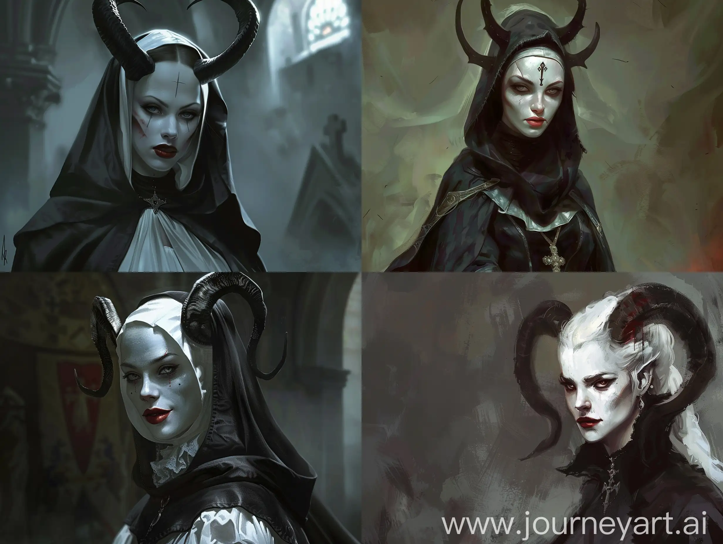 Sinister-SheDevil-Nun-with-Horns-in-Dungeons-Dragons-Style
