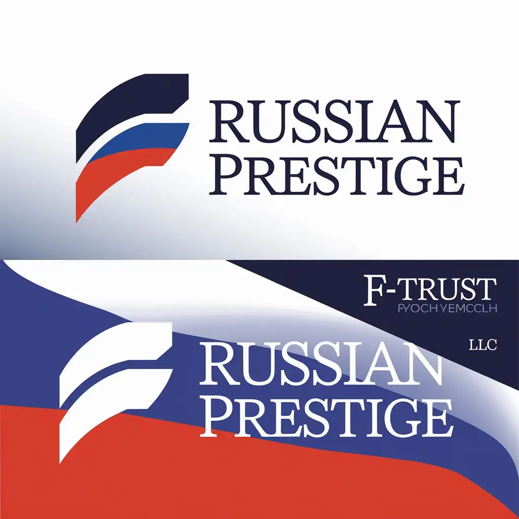 a vector logo design,with the text "Russian prestige", main symbol:F-TRUST LLC,Moderate,clear background