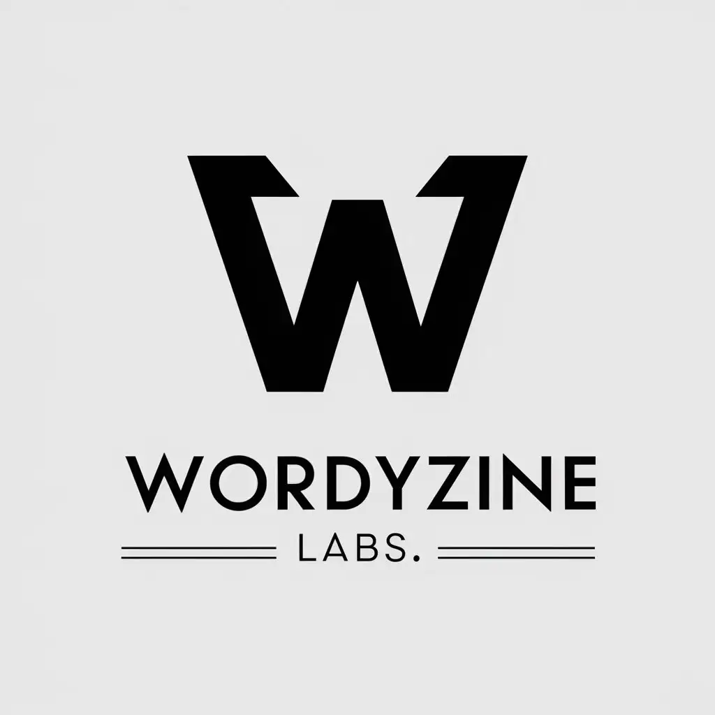 a vector logo design,with the text "WordYZine Labs", main symbol:Programming,Moderate,be used in Internet industry,clear background