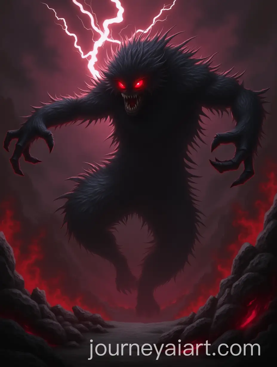 Menacing-Shadow-Creature-with-Fiery-Eyes-and-Lightning