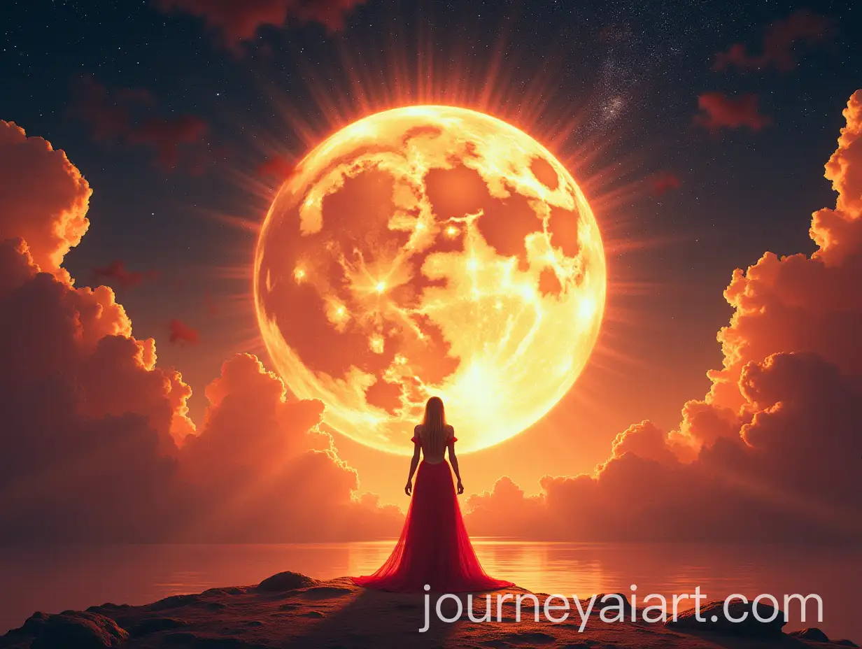 AI-Art-Prompt-ExpansionRadiant-Woman-of-the-Palace-of-the-Moon-Under-Starry-Sky-with-Crimson-and-Golden-Clouds