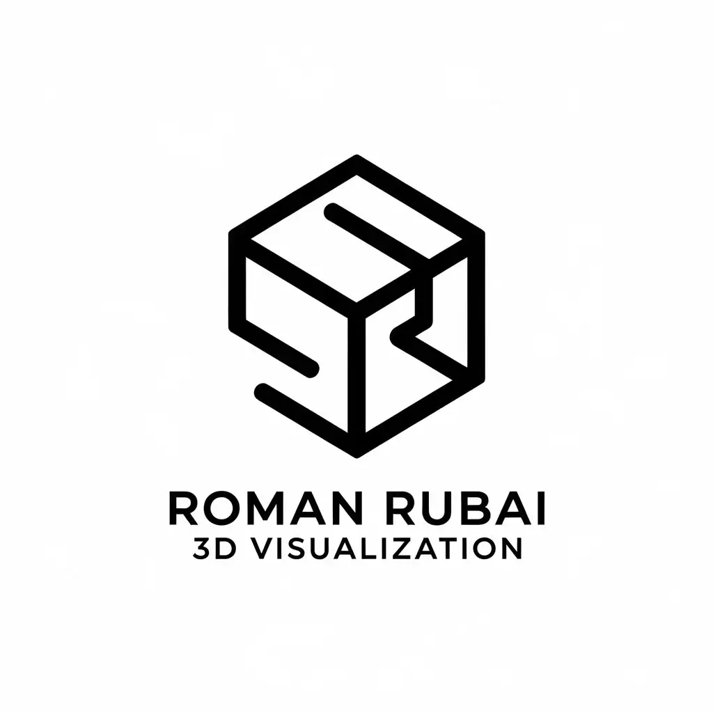 LOGO Design for Roman Rubai 3D Cube Visualization with Clear Background for Construction Industry