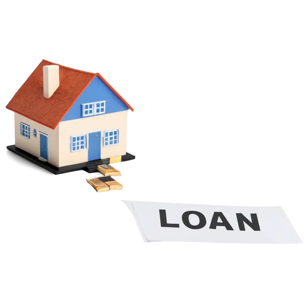 Loan-PNG-Image-Rectangular-Box-on-Table-with-House-Model-for-Financial-and-Real-Estate-Applications