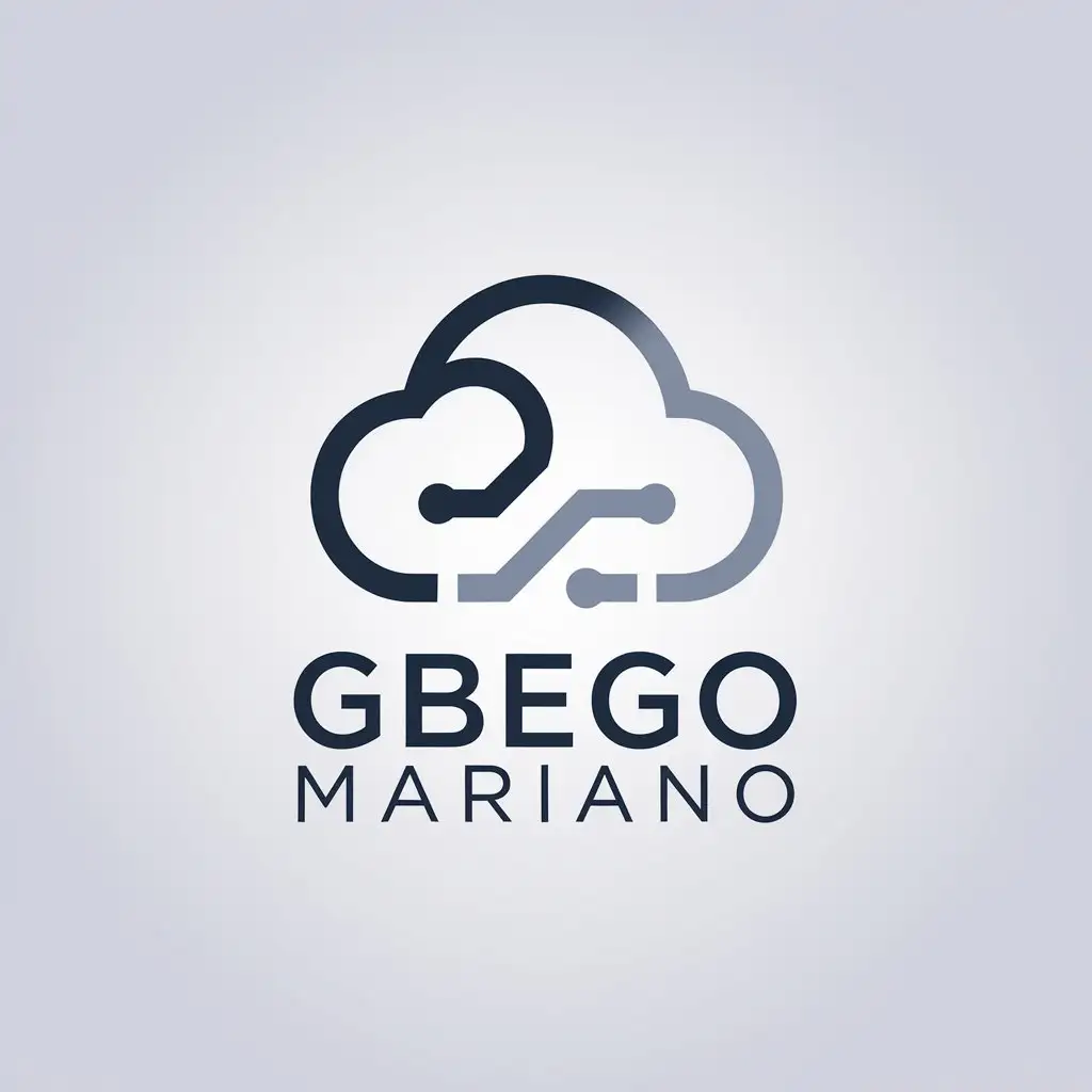 LOGO Design for Gbego Mariano Minimalist Professional DevOps Portfolio with Cloud Symbol in TechInspired Colors