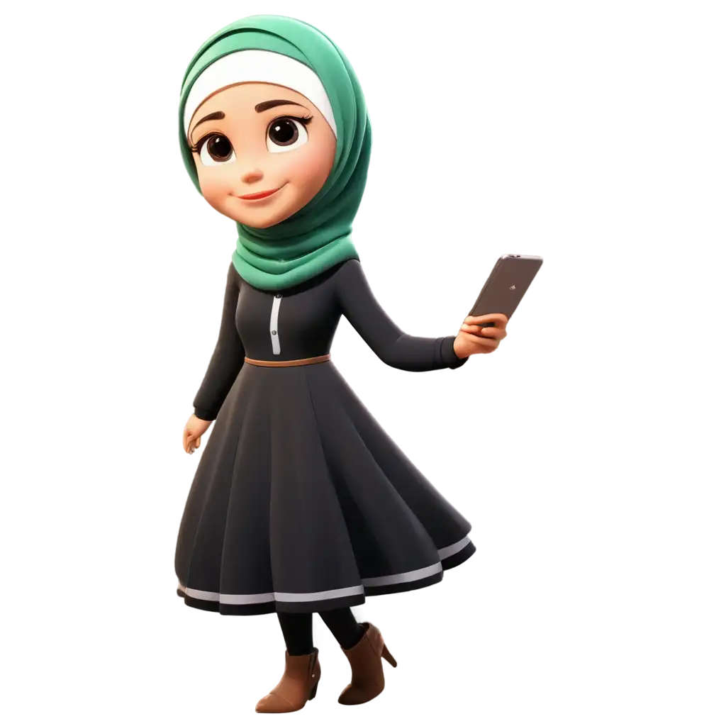 Hijab-Girl-Cartoon-PNG-Image-Captivating-Art-for-Marketing-Campaigns