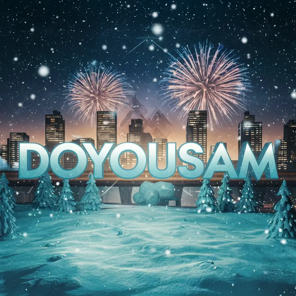 3D-DOYOUSAM-Text-in-Bright-New-Years-Nature-Background-with-Special-Effects