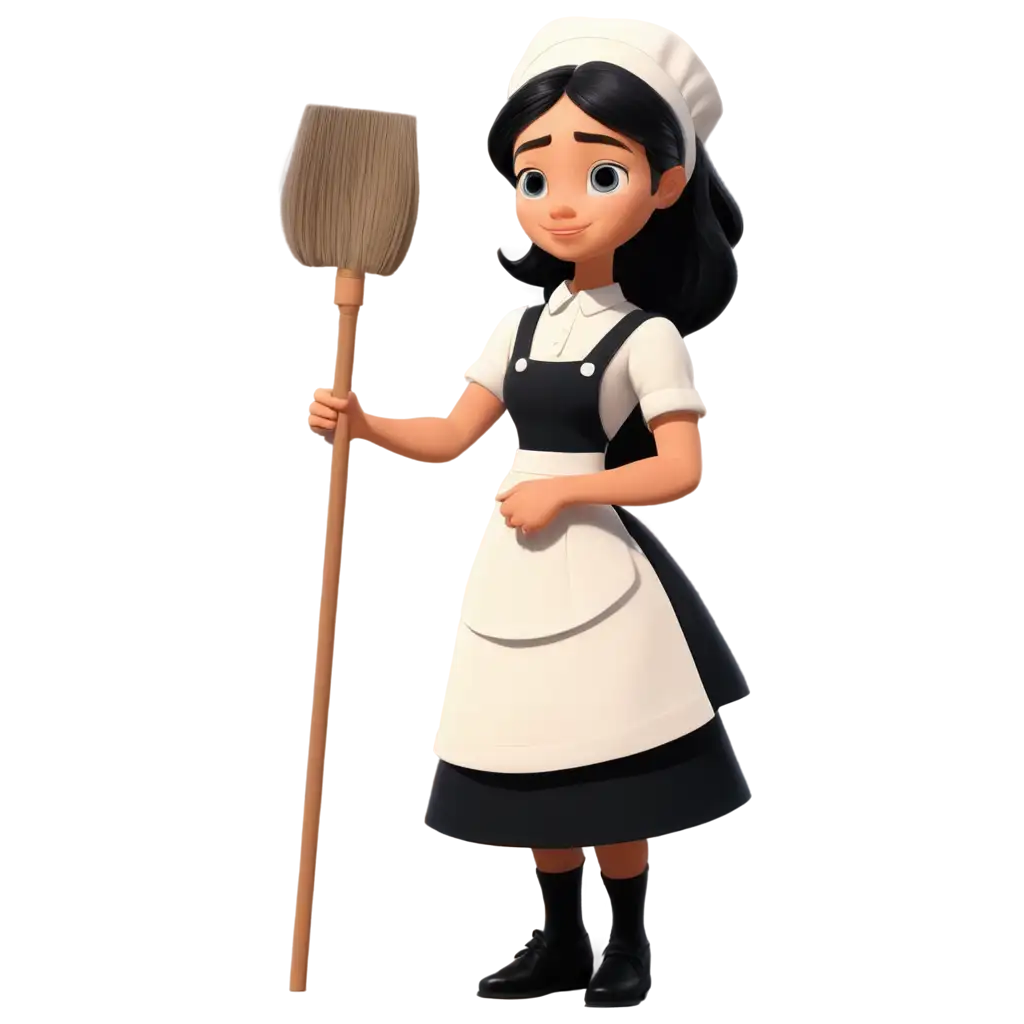 Housemaid-2D-Animation-PNG-in-Disney-Style-Perfect-for-Digital-Design-Illustration