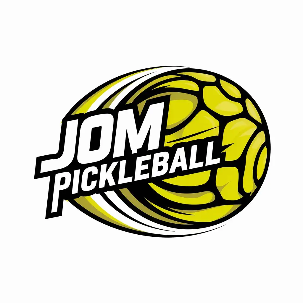 LOGO Design for Jom Pickleball Vector with Pickleball Symbol for Sports Fitness Industry