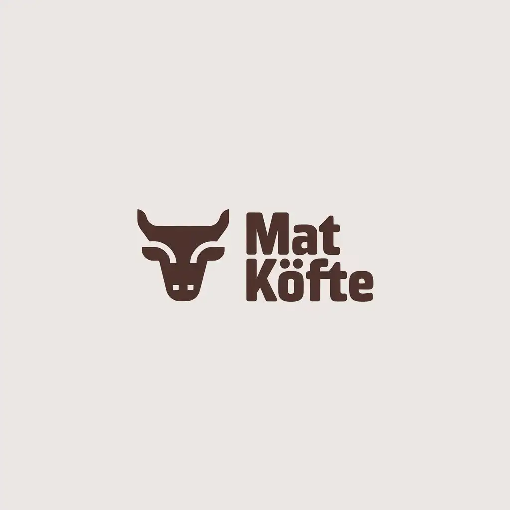 LOGO Design for Mat Kfte Rustic Brown Bull Head with Bold Modern Lettering