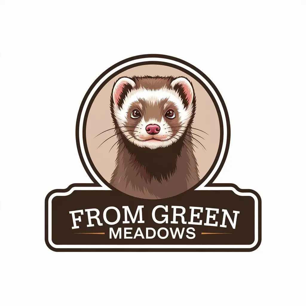 LOGO-Design-for-Green-Meadows-Ferret-Portrait-in-Vector-Style