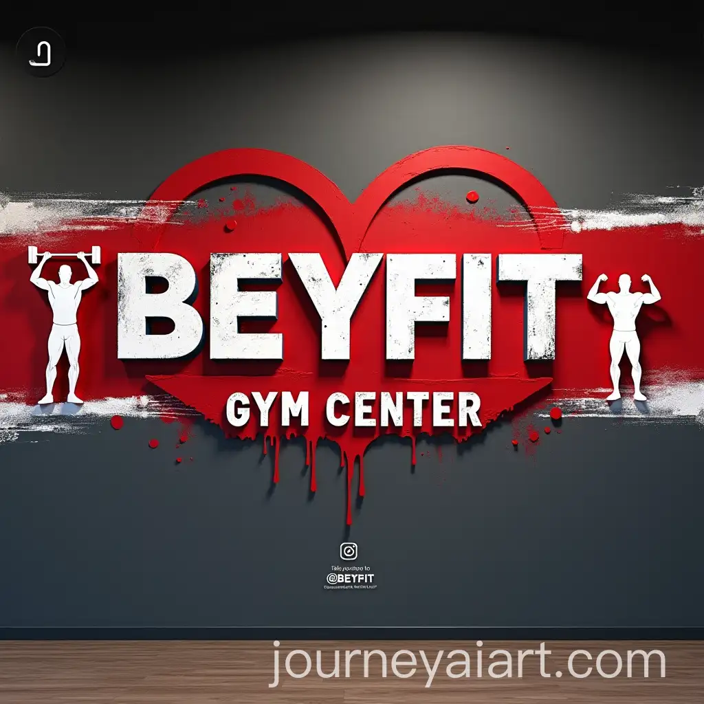 Vibrant-Red-GymAI-Art-Prompt-Expansion-Wall-Art-with-BEYFIT-Logo-and-Fitness-Silhouettes