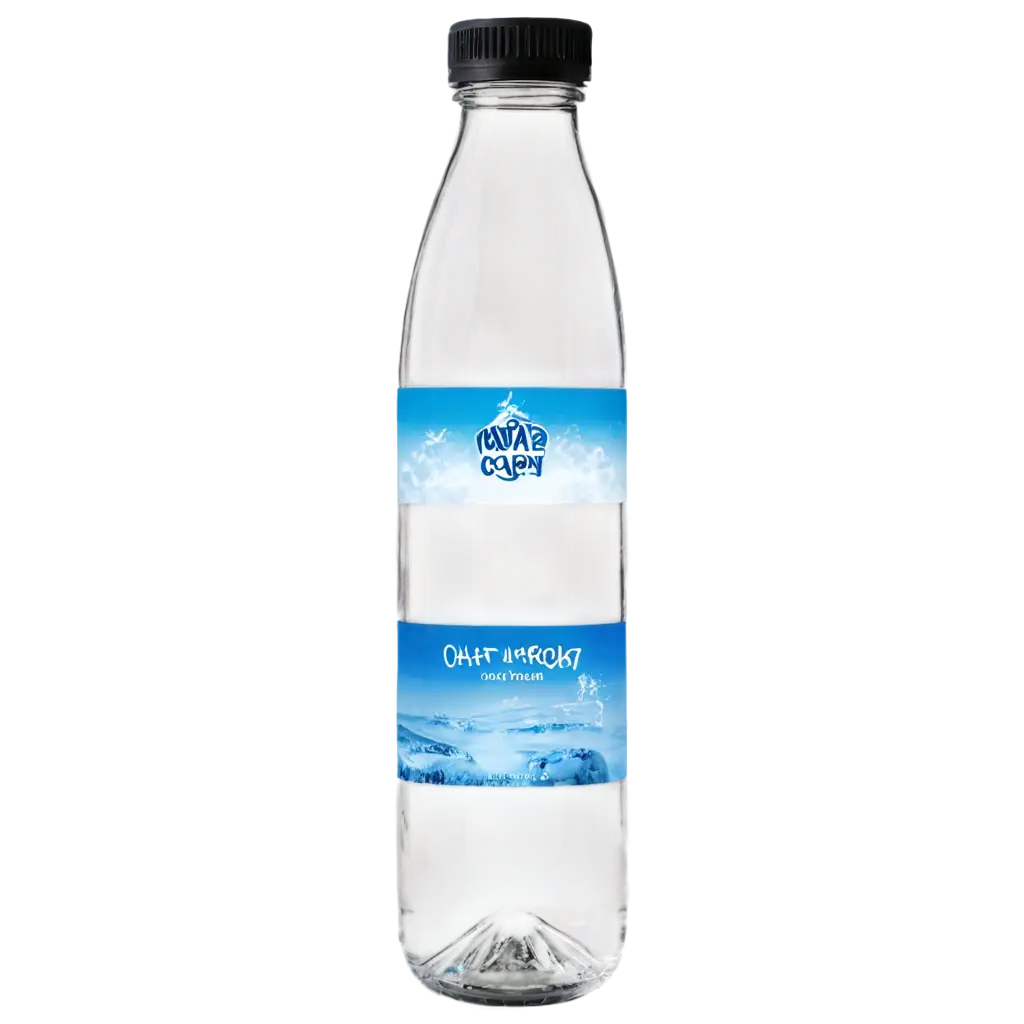 A crystal bottle water with sticker what a freshly day