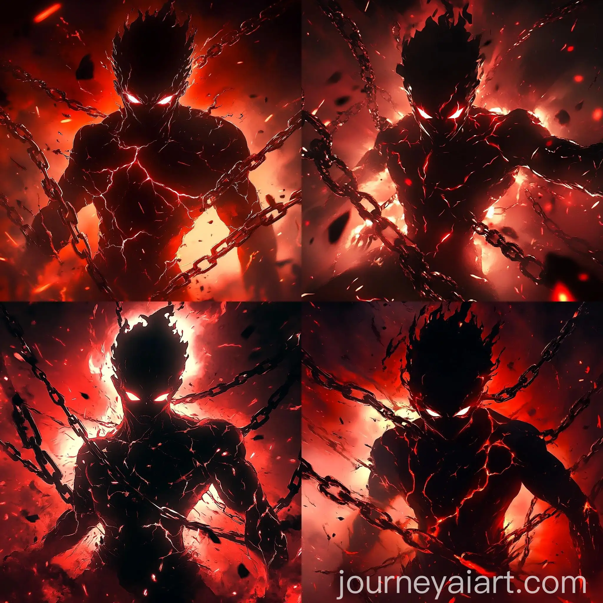 Intense-Figure-Surrounded-by-Chains-and-Red-Light