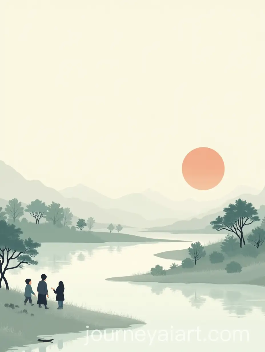 Serene-Xinjiang-Landscape-Painting-in-Minimalist-Style