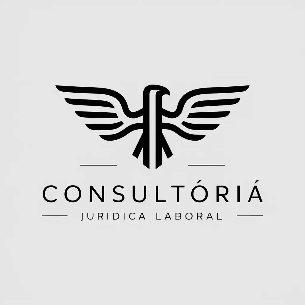 LOGO Design for Consultoria Jurdica Laboral Minimalistic Falcon Symbol in Black and White