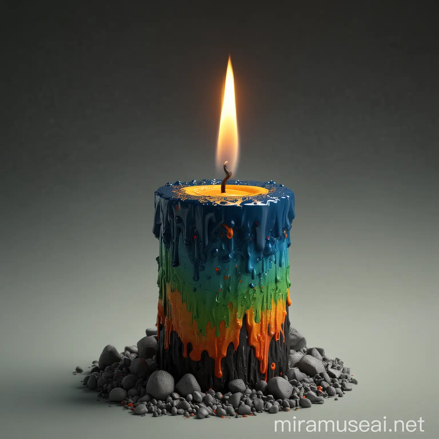 Surreal Image of Earth as a Melting Candle Representing Global Warming